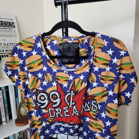 Philipp Plein 99 Cent Dreams American Hamburger Tshirt - Picture 7 of 11